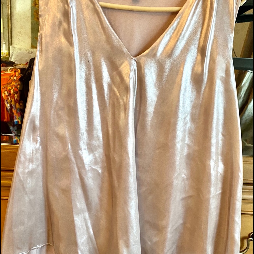 Metallic light pink top